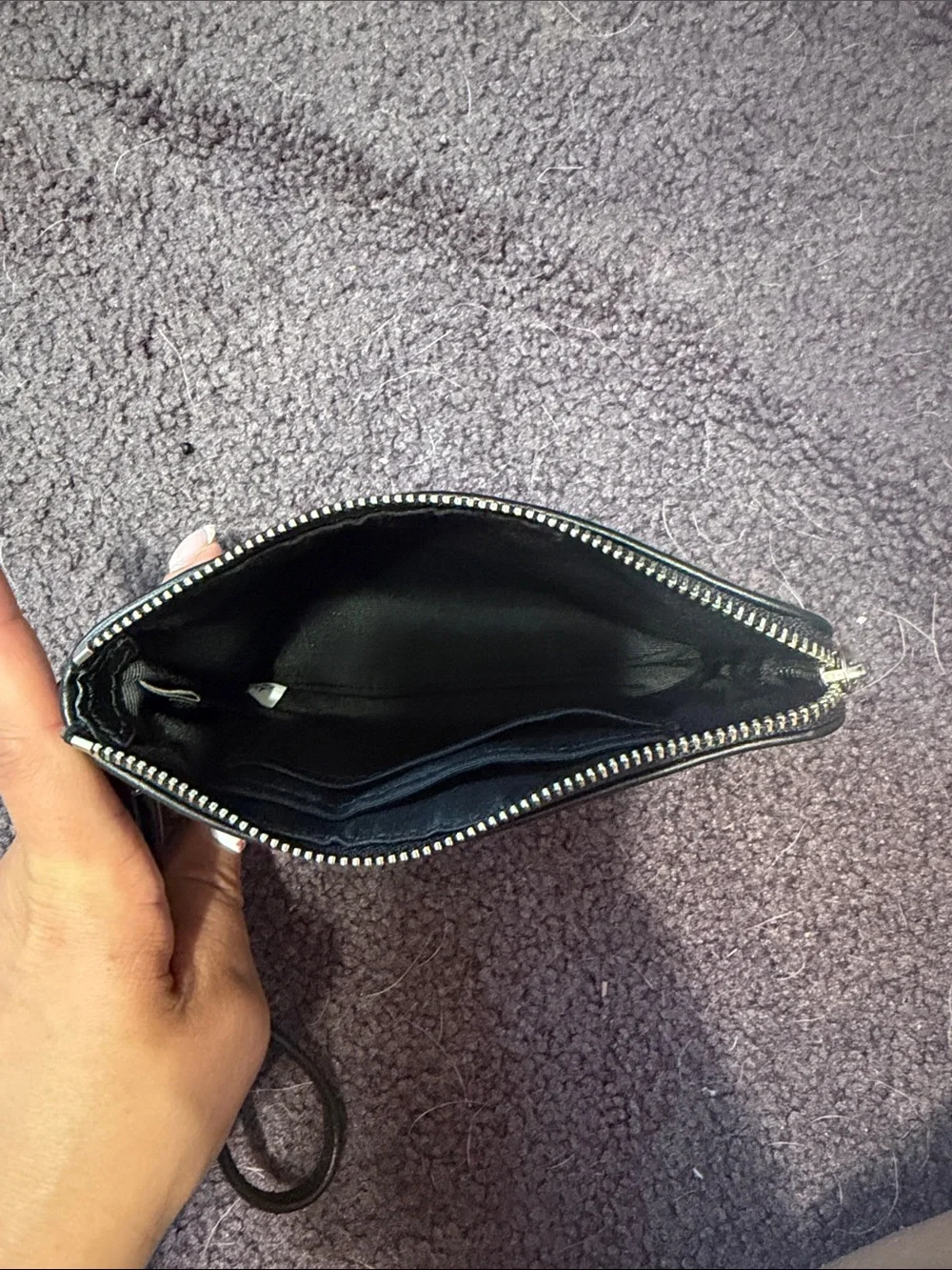 Coach Gray Signature Small Wristlet with Wrist Strap